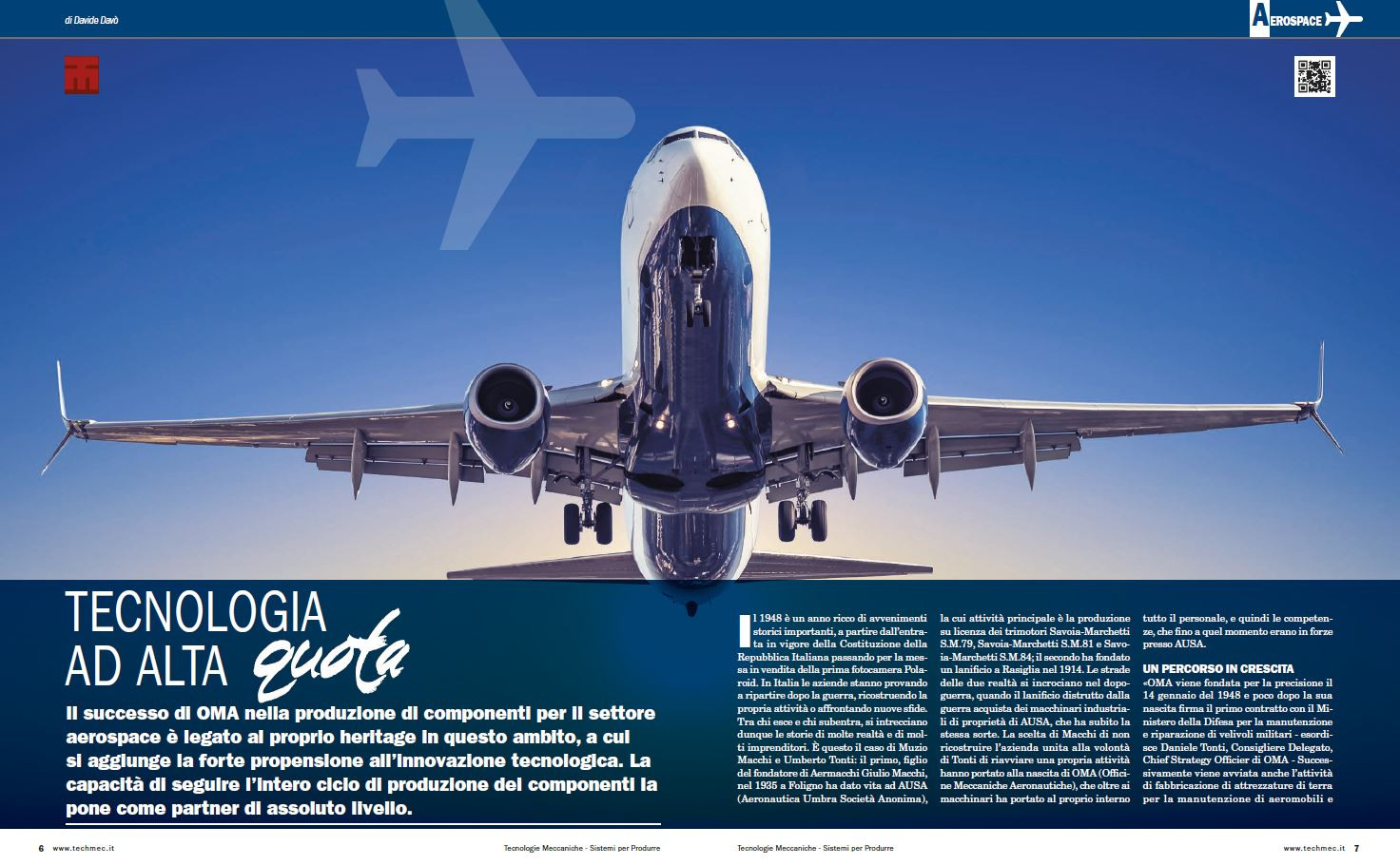OMA has been featured in Tecnologie Meccaniche